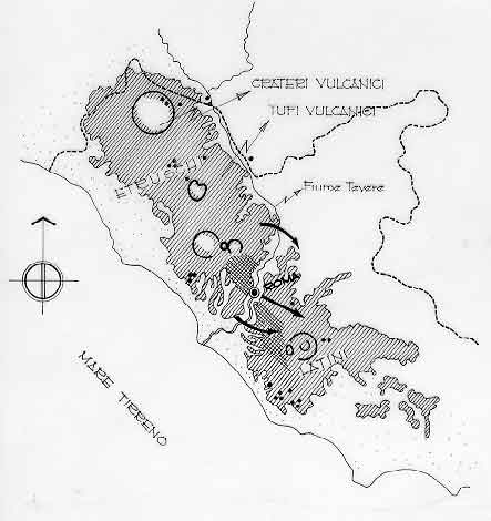 Etruscans and Latins in Latium.